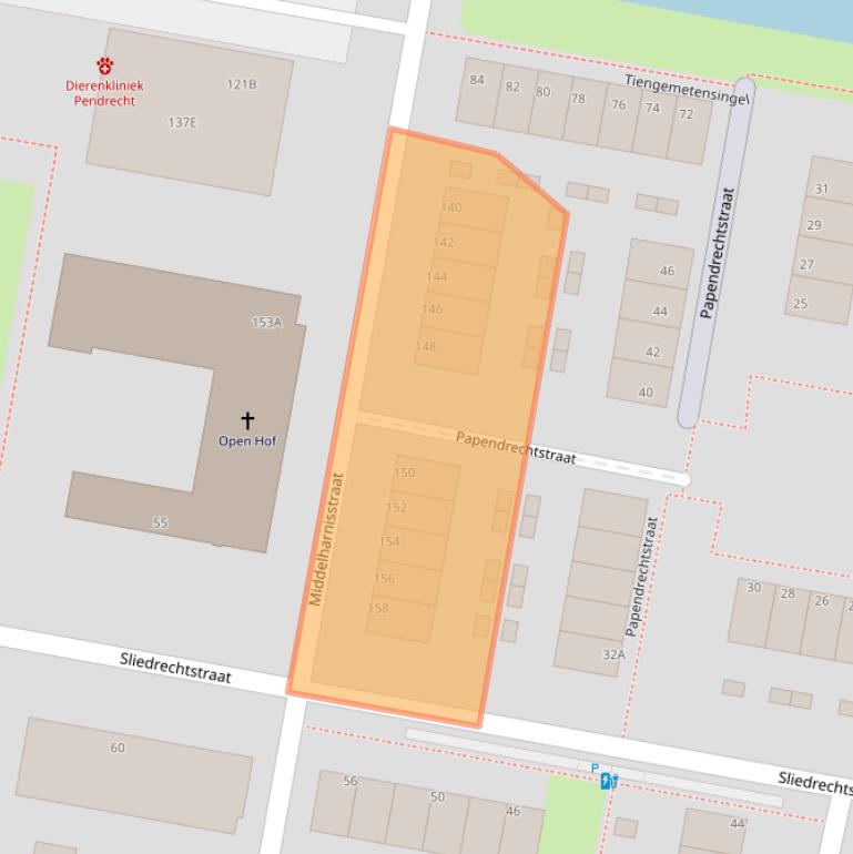 Kaart van postcodegebied 3086GS.