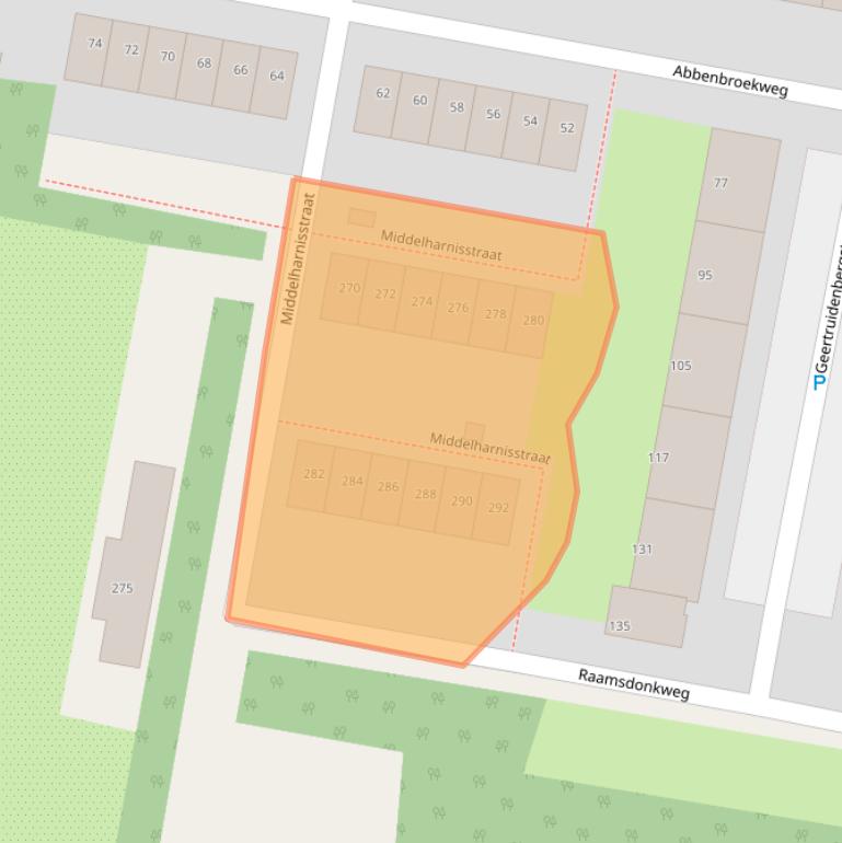Kaart van postcodegebied 3086GW.
