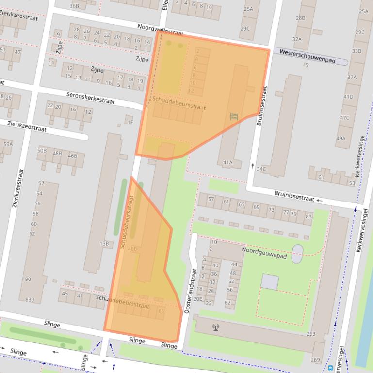 Kaart van postcodegebied 3086HV.