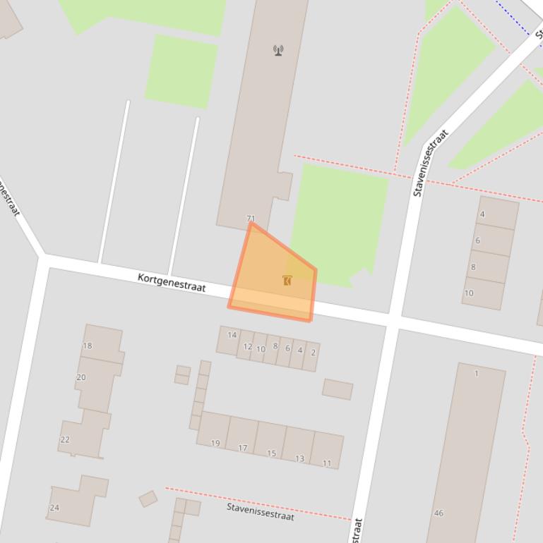 Kaart van postcodegebied 3086JC.