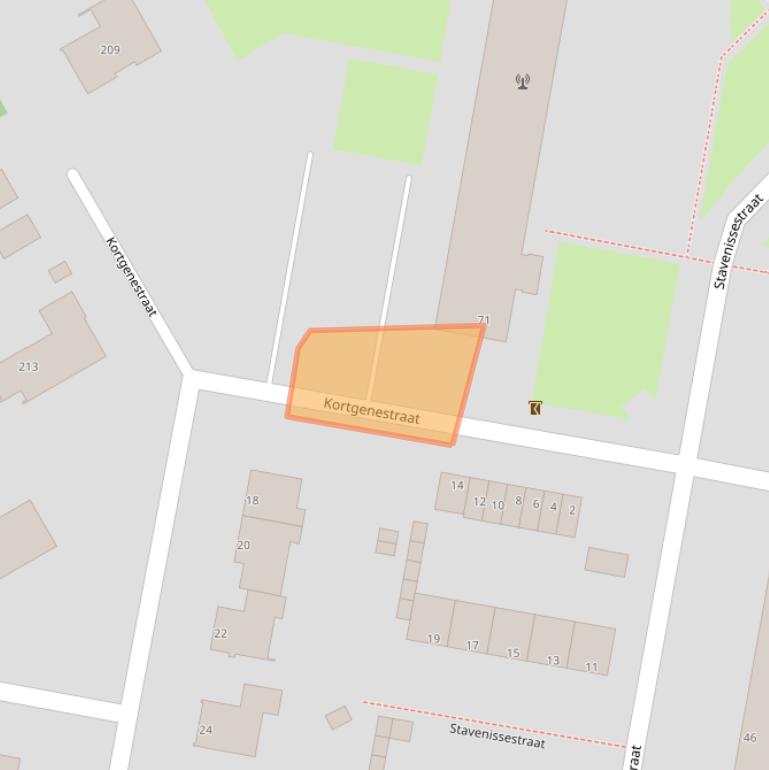 Kaart van postcodegebied 3086JG.