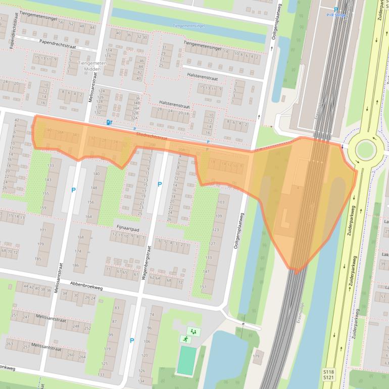 Kaart van postcodegebied 3086JM.