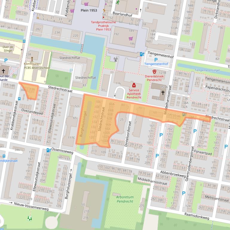 Kaart van postcodegebied 3086JN.