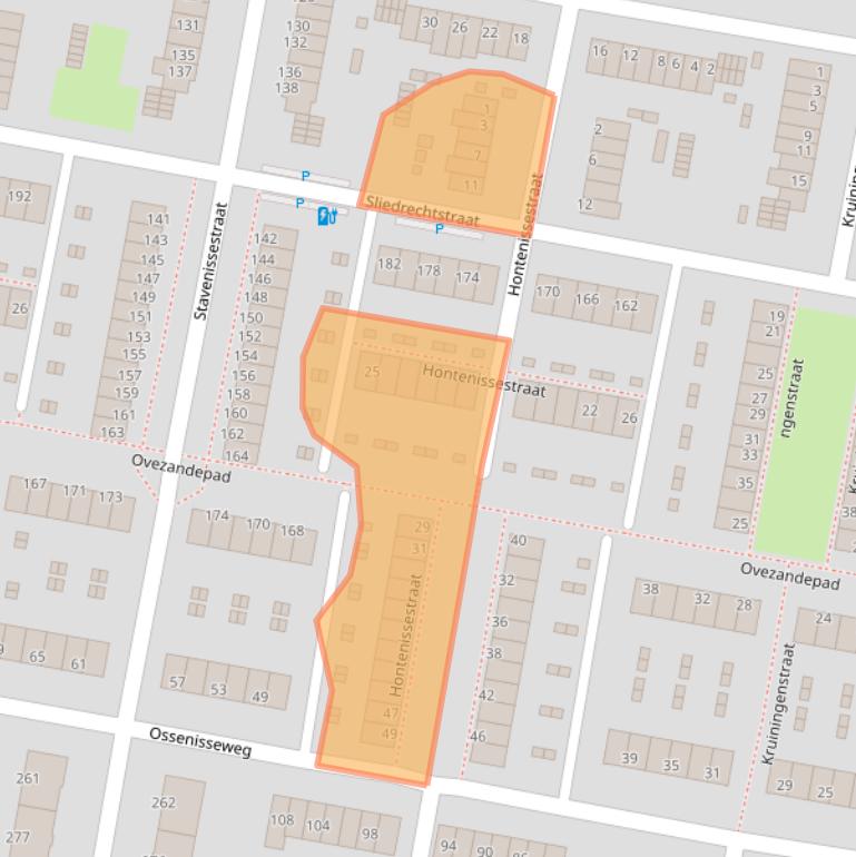 Kaart van postcodegebied 3086KA.