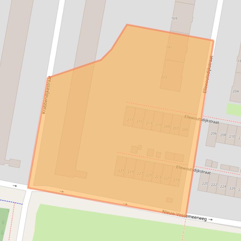 Kaart van postcodegebied 3086LD.