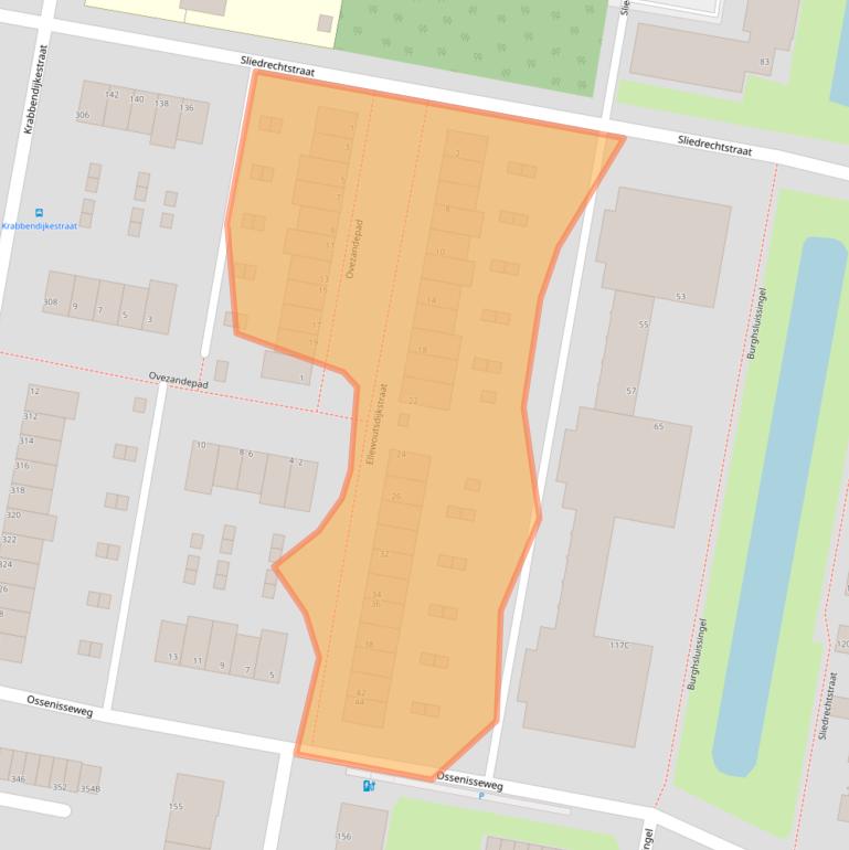 Kaart van postcodegebied 3086LE.