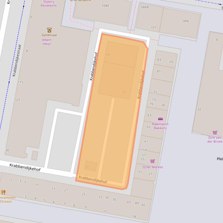 Kaart van postcodegebied 3086LM.