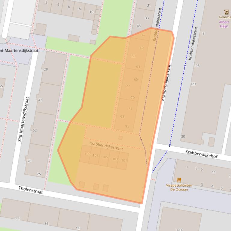 Kaart van postcodegebied 3086LP.