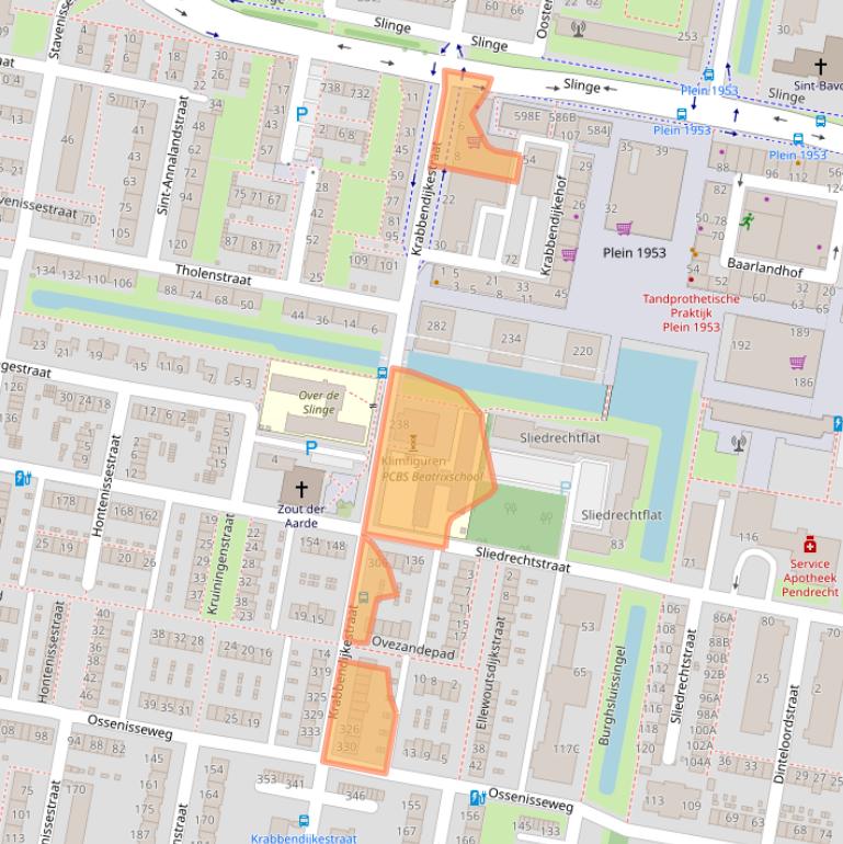 Kaart van postcodegebied 3086LW.