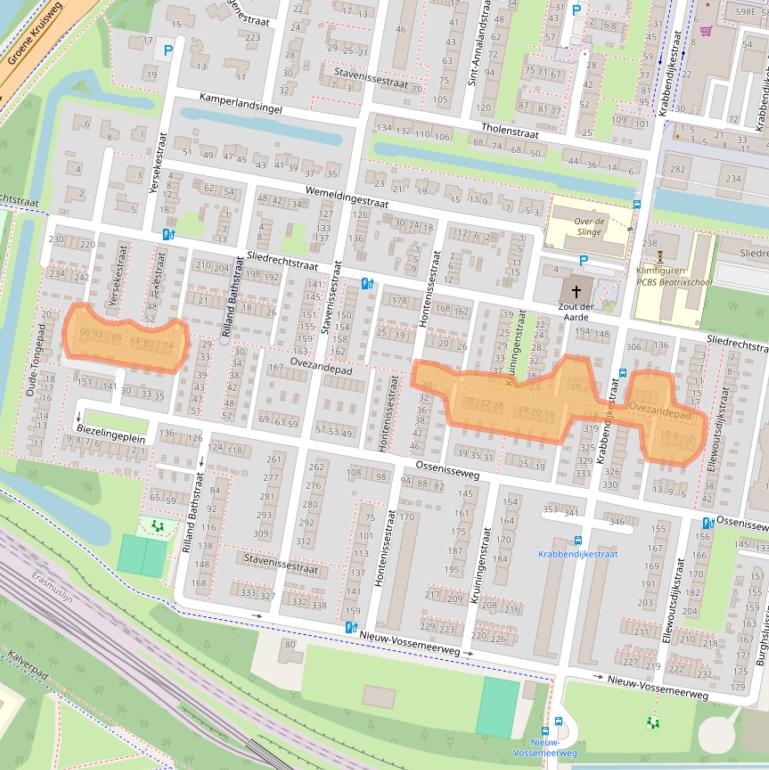 Kaart van postcodegebied 3086LX.