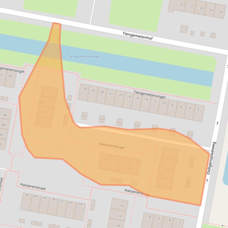 Kaart van postcodegebied 3086NA.