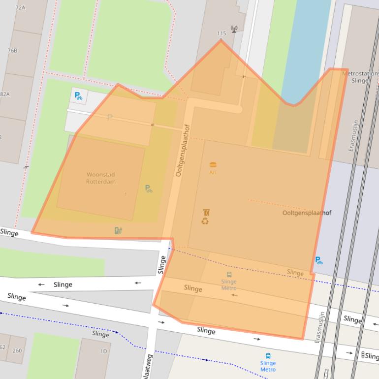 Kaart van postcodegebied 3086NC.