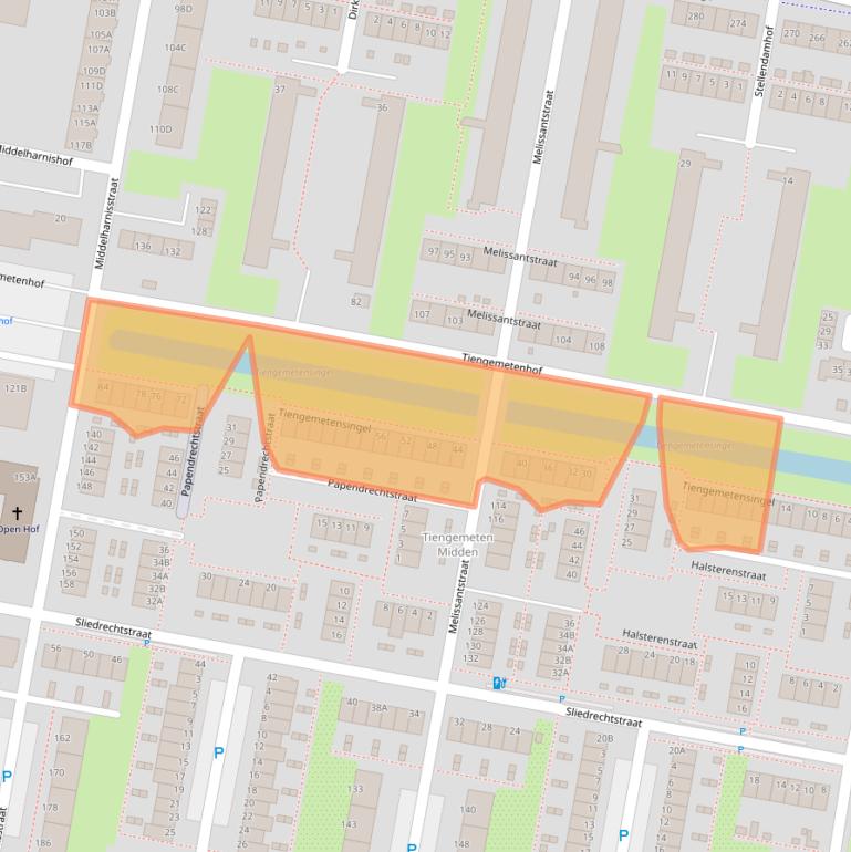Kaart van postcodegebied 3086NR.