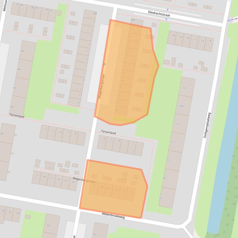 Kaart van postcodegebied 3086NV.