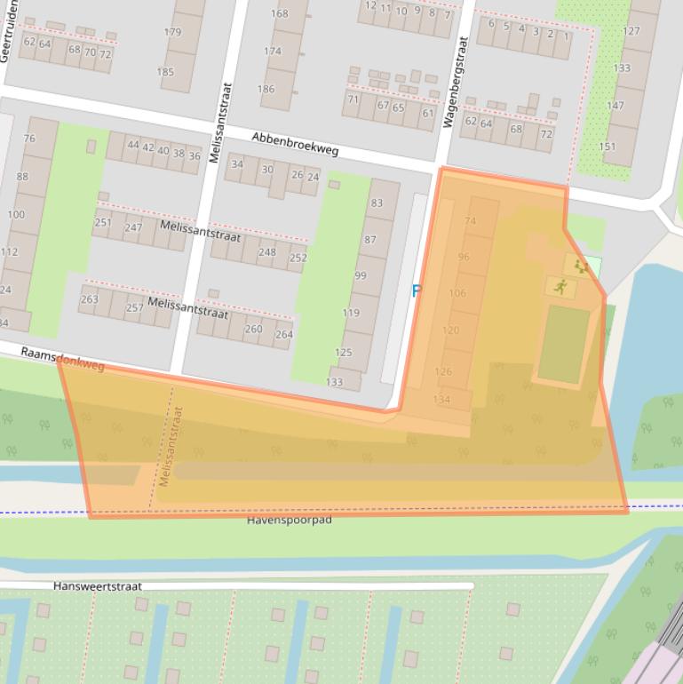 Kaart van postcodegebied 3086NW.