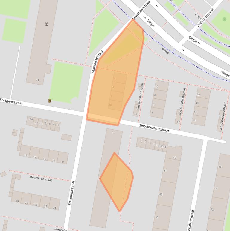 Kaart van postcodegebied 3086RG.