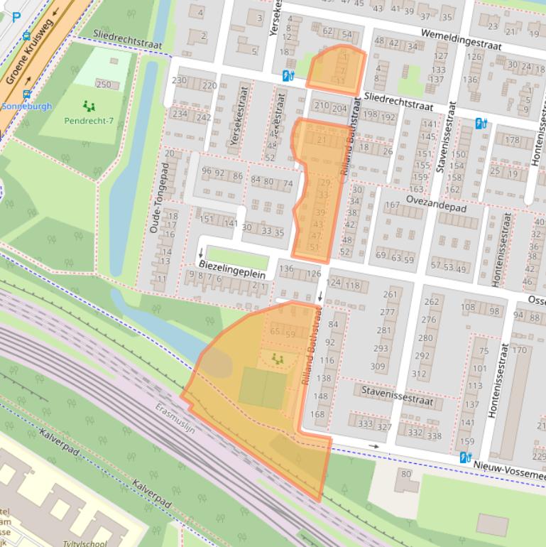 Kaart van postcodegebied 3086SK.