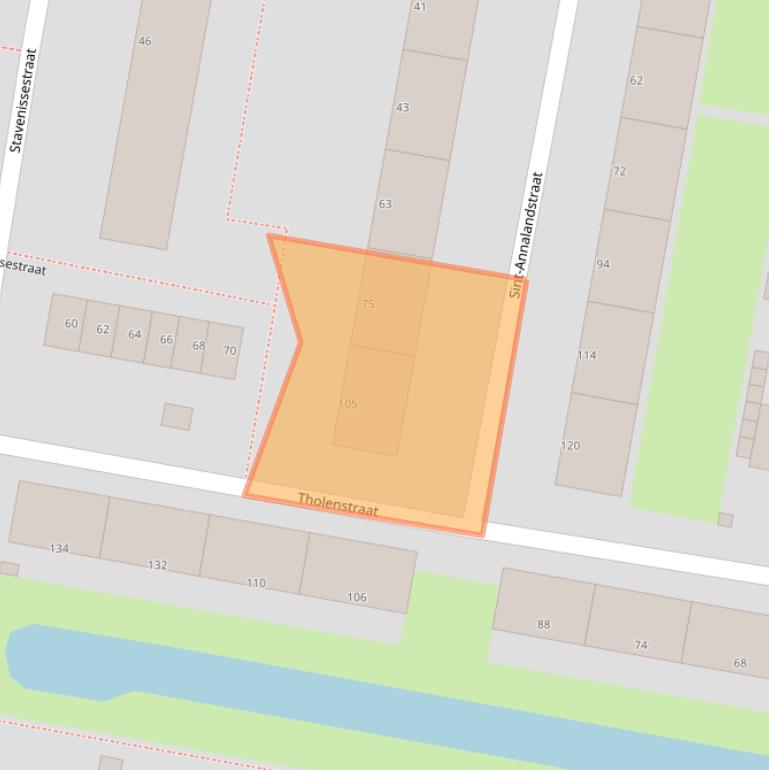 Kaart van postcodegebied 3086TC.