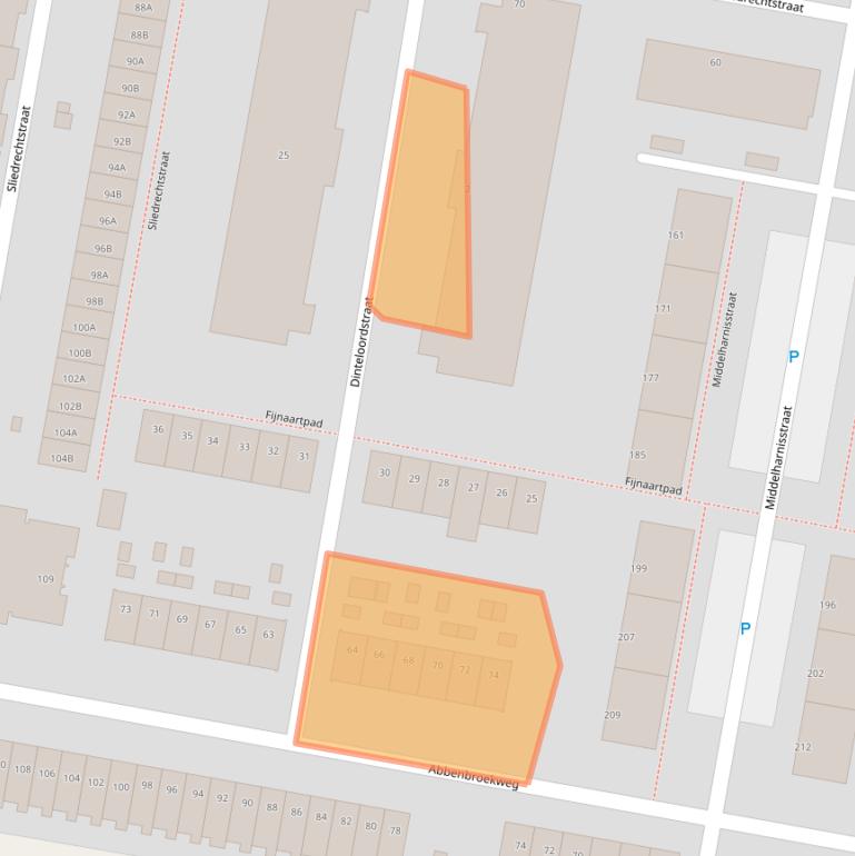 Kaart van postcodegebied 3086VV.