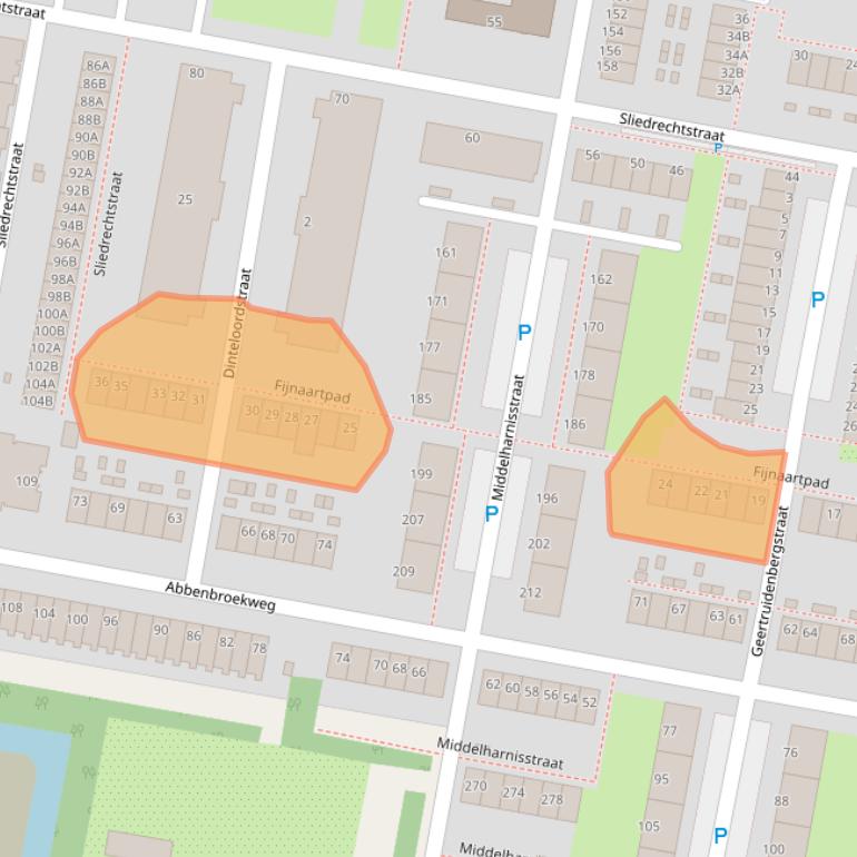 Kaart van postcodegebied 3086WC.