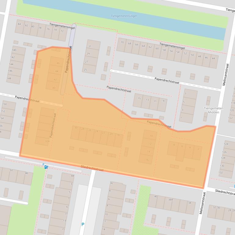 Kaart van postcodegebied 3086WN.