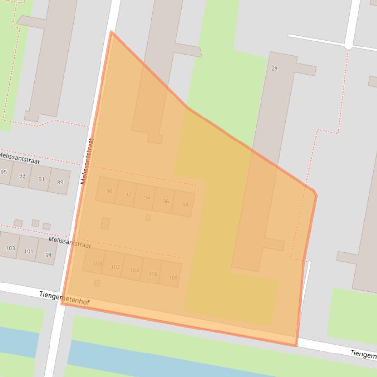 Kaart van postcodegebied 3086XL.