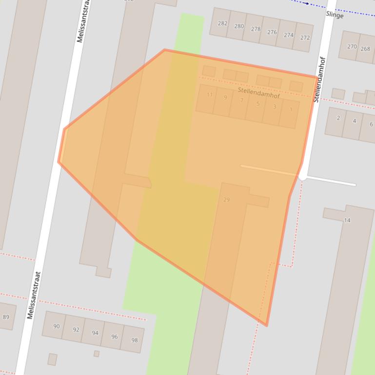 Kaart van postcodegebied 3086ZA.