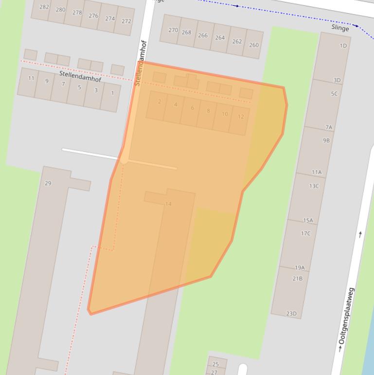 Kaart van postcodegebied 3086ZB.