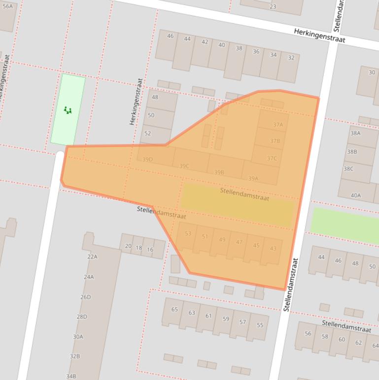 Kaart van postcodegebied 3086ZE.