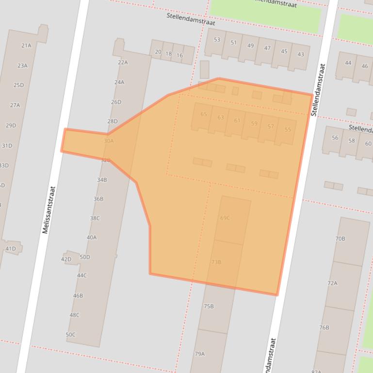 Kaart van postcodegebied 3086ZG.