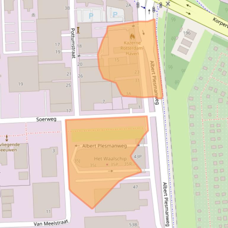 Kaart van postcodegebied 3088GA.