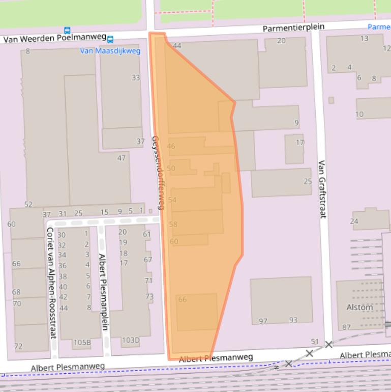 Kaart van postcodegebied 3088GK.