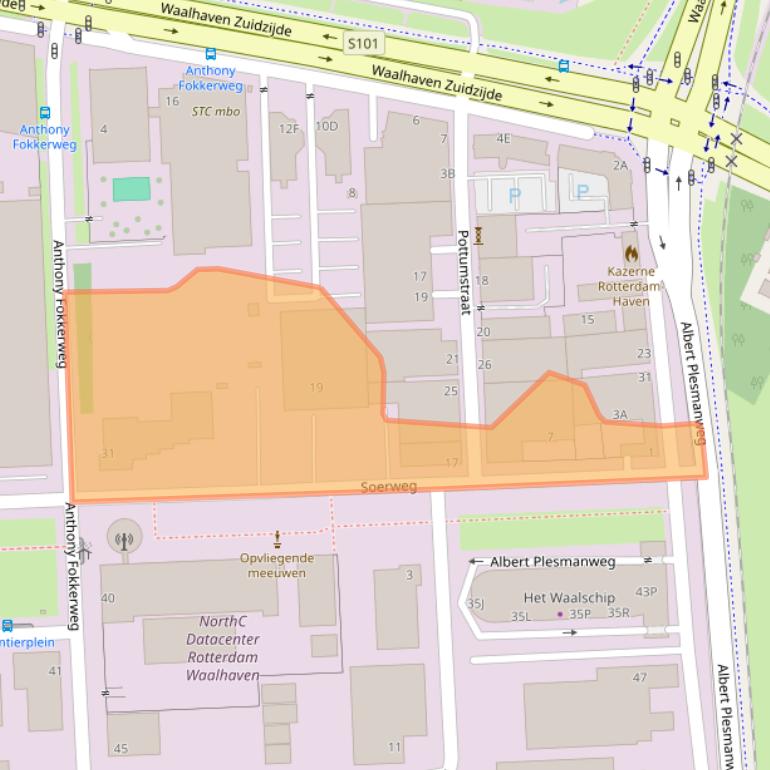 Kaart van postcodegebied 3088GR.