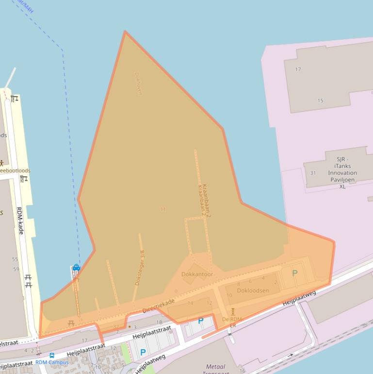 Kaart van postcodegebied 3089JA.