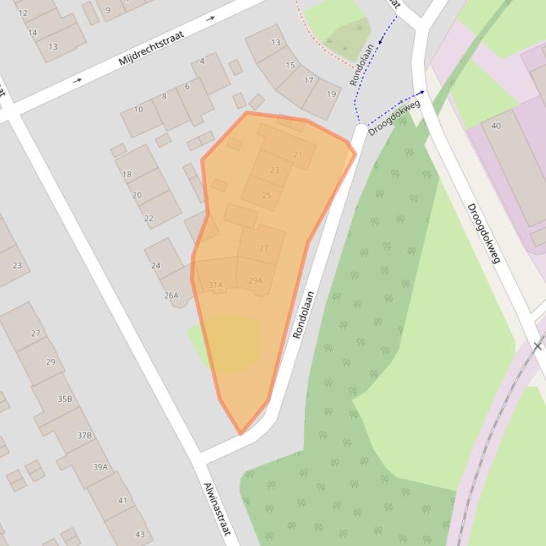 Kaart van postcodegebied 3089PL.