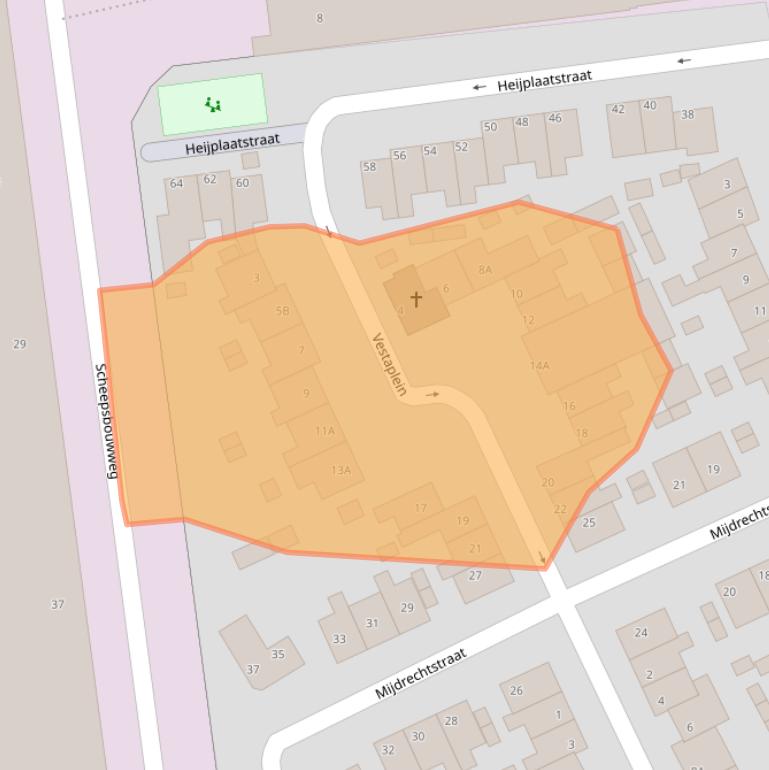 Kaart van postcodegebied 3089RK.