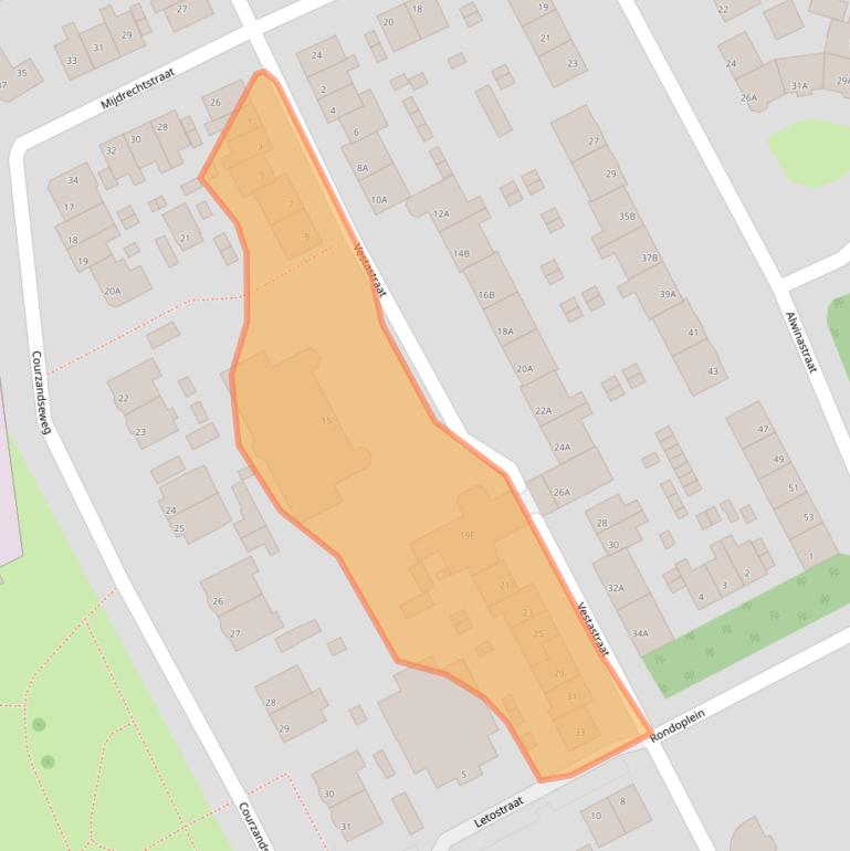 Kaart van postcodegebied 3089RL.