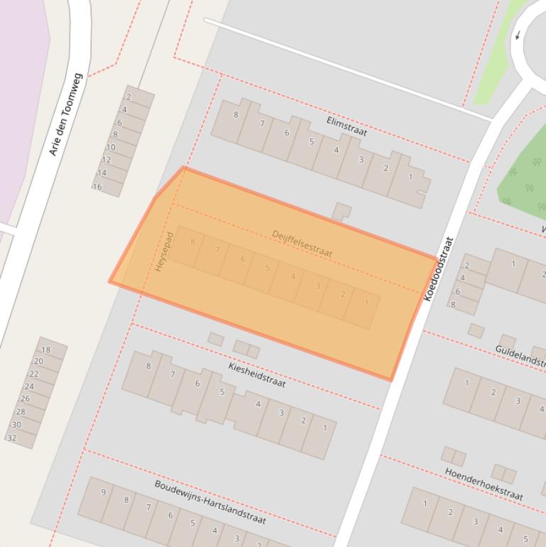 Kaart van postcodegebied 3089SK.