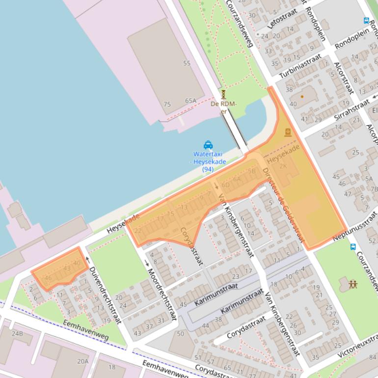 Kaart van postcodegebied 3089TE.