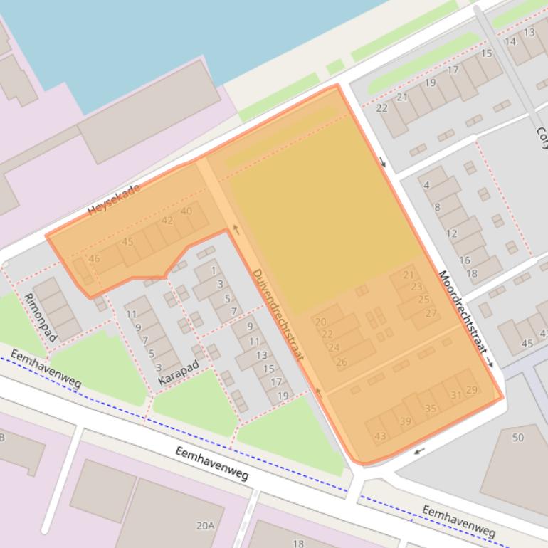 Kaart van postcodegebied 3089TH.