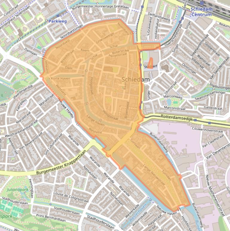 Kaart van postcodegebied 3111.