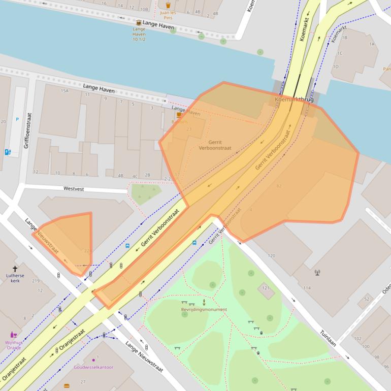 Kaart van postcodegebied 3111AA.