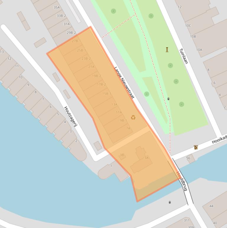 Kaart van postcodegebied 3111AC.