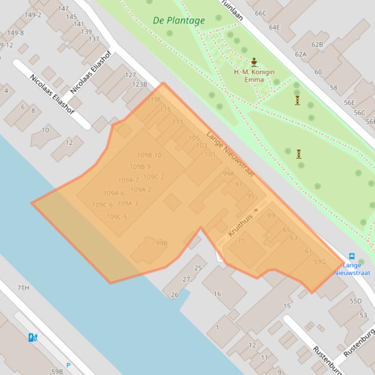 Kaart van postcodegebied 3111AE.