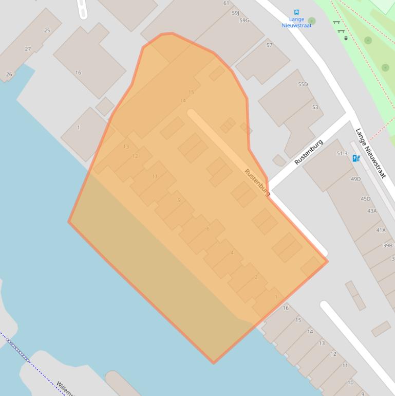 Kaart van postcodegebied 3111AK.