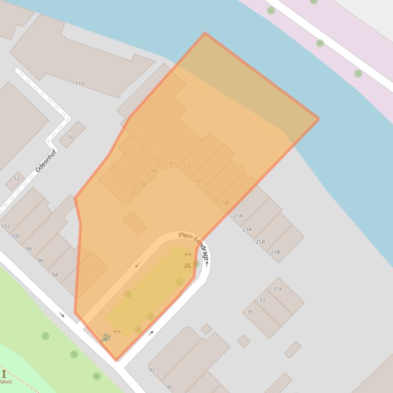 Kaart van postcodegebied 3111AR.