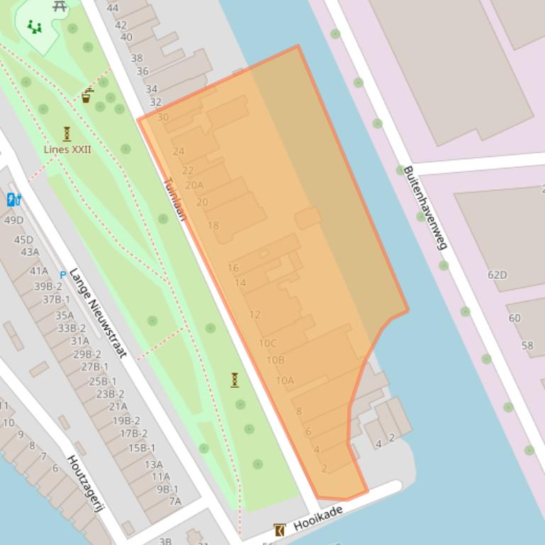 Kaart van postcodegebied 3111AT.