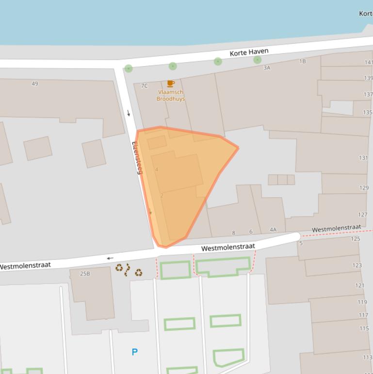 Kaart van postcodegebied 3111BE.