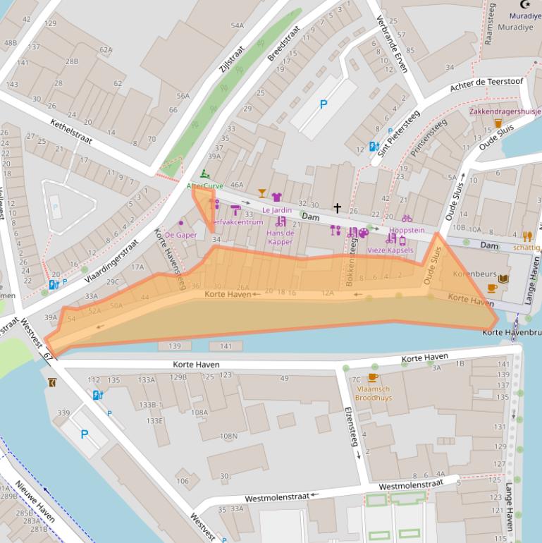 Kaart van postcodegebied 3111BJ.