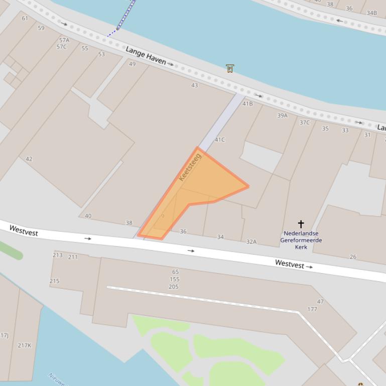 Kaart van postcodegebied 3111BK.